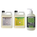 Mrs. Meyers Clean Day Liquid Hand Soap Refill, 1 Pack Lavender, 1 Pack Honey Suckle, 33 OZ each include 1 12.75 OZ Bottle of Hand Soap Spearmint + Lemongrass