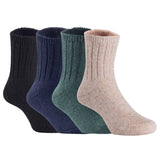 Children's Durable, Stretchable, Thick & Warm Wool Crew Socks. Perfect as Winter Snow Sock and All Seasons FS01, 4 Pair, Size 4Y-6Y, Black, Navy, DarkGrey, Biege
