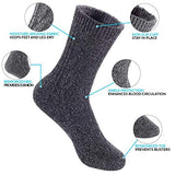 Lian LifeStyle Perfect Fit Women's 3 Pair's Wool Crew Socks For Healthy Feet. Cozy, Cute, and Comfortable Size 6-9 HR1613, Color (Dark Grey, Tan, Blue)