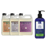 Liquid Hand Soap Refill, 1 Pack Geranium, 1 Pack Lavender, 1 Pack Plum Berry, 33 OZ each include 1, 12 OZ Bottle of Hand Soap Peppermint & Tea Tree