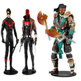 Toys DC Multiverse Red Hood and Nightwing 7" Action Figure Multipack + Toys Mortal Kombat Sub Zero Bloody Frozen Over Skin 7” Action Figure, Pack of 2