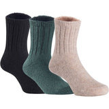 Children's Durable, Stretchable, Thick & Warm Wool Crew Socks. Perfect as Winter Snow Sock and All Seasons FS01, 3 Pair, Size 4Y-6Y, Black, DarkGrey, Biege