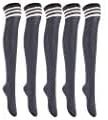 Lian LifeStyle Women's 5 Pairs Knee High Thigh High Cotton Socks Size 6-9 L1023