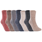 Lovely Annie 6 Pairs Latest Fashion Splendid Comfortable Big Girls Women's Cotton Crew Socks L1859 Size 5-11 6P6C-Assorted