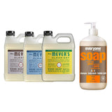 Liquid Hand Soap Refill, 1 Pack Lavender, 1 Pack Rain water, 1 Pack Honey Suckle, 33 OZ each include 1, 32 OZ Bottle of Bath & Shower Gel Soap, Citrus/Mint
