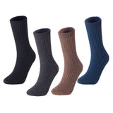 Men's 4 Pairs High Performance Wool Socks | Breathable & Lightweight Crew Socks as Hiking Socks & Running Socks FS03 Medium  (Random)