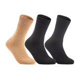Lian LifeStyle Gorgeous Big Girls Women's 3 Pair Wool Crew Socks Size 6-9 FS03, Color (Beige,Black,DarkGrey)