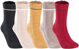 Lian LifeStyle Perfect Fit Women's Wool Blend Crew Socks L1853 Size 6-9