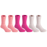 Lovely Annie 6 Pairs Thick & Warm Children's Wool Socks for Kids Perfect as Winter Snow Sock and All Seasons Size 4Y-6Y (Rose, Orange, Beige)