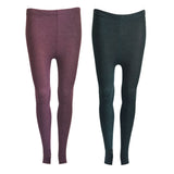 Lian LifeStyle Ultra Comfy Spandex Leggings for Women 2 Pair's | Teen & Juniors leggings - Breathable & Lightweight | Stretchy & Cool Active Wear: Workout Tights, Yoga Pants, Running Leggings | Perfect as Daily Basics, Color (Wine,Green)