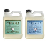 Mrs. Meyers Clean Day Liquid Hand Soap Refill, 1 Pack Basil, 1 Pack Rain water, 33 OZ each