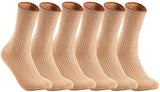 Lian LifeStyle Women's 6 Pairs Cute & Comfortable Wool Crew Socks Size 6-9 HR1612