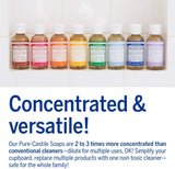 Pure Castile Liquid Soap, Rose, Made with Organic Oil, For Face, Body, Hair, Laundry, Pets and Dishes, Concentrated, Vegan, Non-GMO, Pack of 1, 2 Fl OZ Per Pack