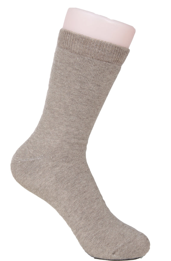 1 Pair High Performance, Breathable, Lightweight Men's Wool Crew Socks as Hiking Socks & Running Socks Size 6-9 Plain Color(Tan)
