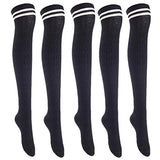 Lian LifeStyle Women's 5 Pairs Knee High Thigh High Cotton Socks Size 6-9 L1023