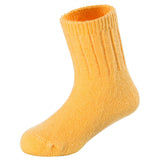 4 Pairs Children's Comfy, Durable, Stretchable, Thick & Warm Wool Crew Socks. Perfect as Winter Snow Sock and All Seasons FS01 Size 2Y-4Y(Yellow)