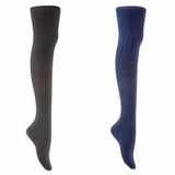 Lian LifeStyle Women's 2 Pairs Adorable Thigh High Cotton Socks LLS1025 Size 6-9
