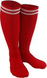 Lian LifeStyle Adult's 2 Pairs Knee High Sports Socks Striped Size 6-9