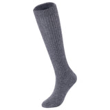 Lovely Annie Big Girl's & Women's 4 Pairs Knee High Wool Socks | Comfy, Cozy and Fancy Leg Warmer Stockings AFS05 Size L/XL(Grey)