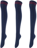 Lovely Annie Women's 3 Pairs Over Knee High Thigh High Cotton Socks Size 6-9 A1023