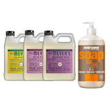 Liquid Hand Soap Refill, 1 Pack Honey Suckle, 1 Pack Peony, 1 Pack Plum Berry, 33 OZ each include 1, 32 OZ Bottle of Bath & Shower Gel Soap, Citrus/Mint