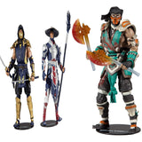 Toys Mortal Kombat Scorpion and Raiden 7" Action Figure Multipack + Toys Mortal Kombat Sub Zero Bloody Frozen Over Skin 7” Action Figure, Pack of 2