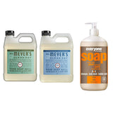 Liquid Hand Soap Refill, 1 Pack Basil, 1 Pack Rain water, 33 OZ each include 1, 32 OZ Bottle of Bath & Shower Gel Soap, Citrus/Mint