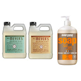 Liquid Hand Soap Refill, 1 Pack Basil, 1 Pack Oat Blosom, 33 OZ each include 1, 32 OZ Bottle of Bath & Shower Gel Soap, Citrus/Mint