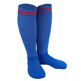 Lian LifeStyle Exceptional Girl's 4 Pair's Knee High Sports Socks for Soccer, Softball, Baseball, and Many Other Sports XL002 Size M, Black, Blue, Red,  White