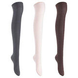 Lian LifeStyle Women's 3 Pairs Knee High Thigh High Cotton Socks Size 6-9 L1024