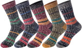 Lovely Annie Big Girl's 5 Pairs Pack Combed Cotton Mixed Color Socks RXC130 Size L/XL