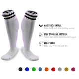 Meso Men's 1 Pair Extremely Durable Knee High Sports Socks - Fitness & Workout Clothing, Gym, Gear or Fashion Socks XL003 Size M(White)