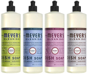 Mrs. Meyers Clean Day Liquid Dish Soap, 1 Pack Lemon Verbena, 1 Pack Bluebell, 1 Pack Peony, 1 Pack Lavender, 16 OZ each