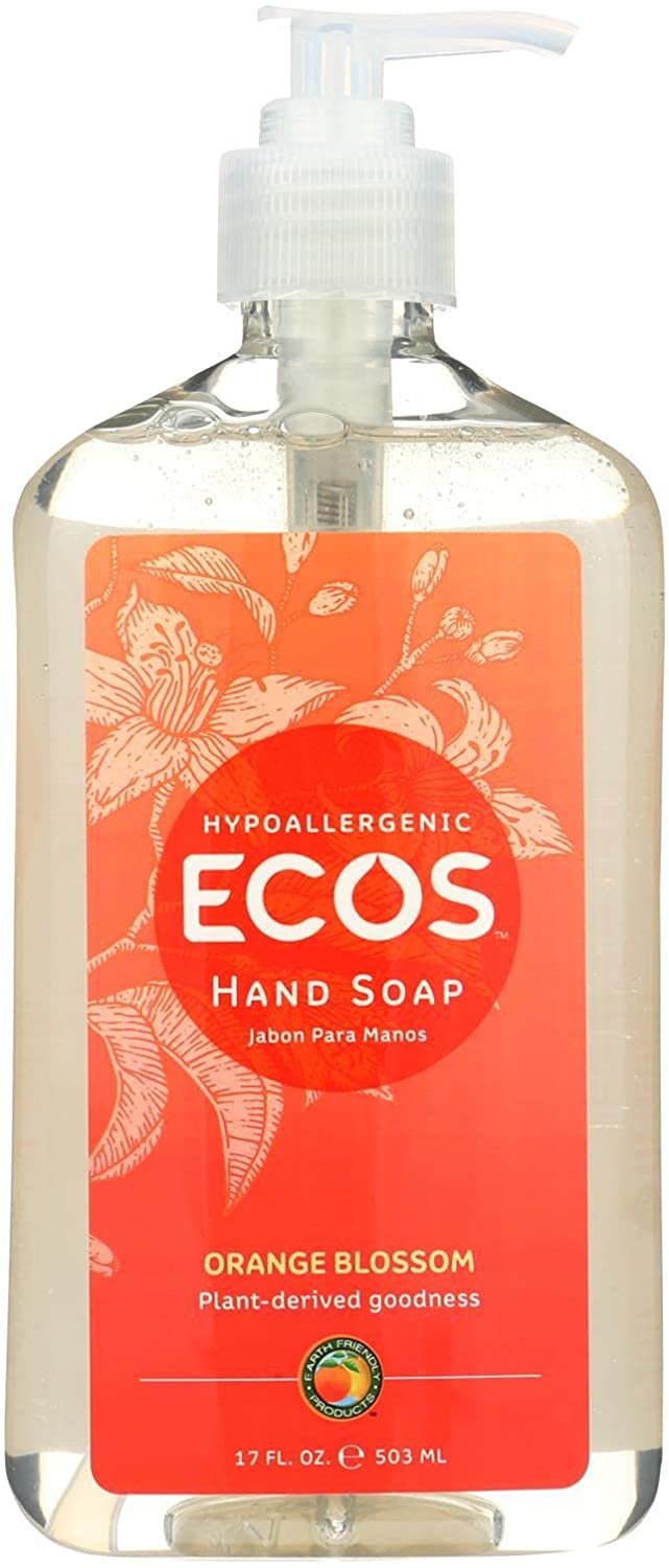 Hand Soap, Orange Blossom, Paraben Free, Hypo Allergenic, Cruelty Free and Biodegradable Formula, Pack of 4, 17 Fl OZ Per Pack
