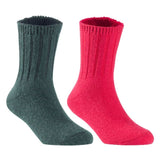 Children's Durable, Stretchable, Thick & Warm Wool Crew Socks. Perfect as Winter Snow Sock and All Seasons FS01, 2 Pair, Size 4Y-6Y, DarkGrey, Red