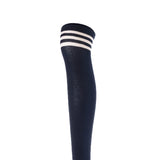 Lovely Annie Women's 5 Pairs Incredible Durable Super Soft Unique Over Knee High Thigh High Cotton Socks Size 6-9 A1022(Navy)