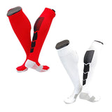 Lian LifeStyle Gorgeous Women's 1 2 Pair Long Athletic Football Soccer Socks Sport Tube Socks M XL0032-(RED, White)