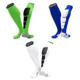 Lian LifeStyle Gorgeous Women's  2 3 Pair Long Athletic Football Soccer Socks Sport Tube Socks M XL0032-(Green, Blue, White)