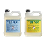 Mrs. Meyers Clean Day Liquid Hand Soap Refill, 1 Pack Rain water, 1 Pack Honey Suckle, 33 OZ each