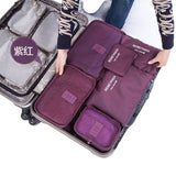 Lovely Annie 6 PCS Set Smart Bag Organizer Mess Free Bag in Bag Insert w/ Zippered Compartments | Fits Different Totes, Backpack, Purses and Bags Large(Purple)