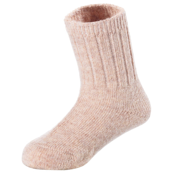 2 Pairs Children's Durable, Stretchable, Thick & Warm Wool Crew Socks. Perfect as Winter Snow Sock and All Seasons FS01 Size 0Y-2Y(Beige)