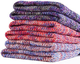 Lian LifeStyle Big Girl's Women's 3 Pairs Cotton Crew Socks Casual Striped Size 6-9 HR158062