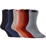 Children's Durable, Stretchable, Thick & Warm Wool Crew Socks. Perfect as Winter Snow Sock and All Seasons FS01, 6 Pair, Size 4Y-6Y, Black, Navy, Biege, Coffee, Wine, Grey