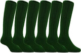 Lian LifeStyle Fascinating Children's 6 Pairs Knee High Wool Blend Boot Socks Resistant, Comfortable and Health Focused Size L(4-6Y)-(Green)