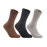 Lian LifeStyle Gorgeous Big Girls Women's 3 Pair Wool Crew Socks Size 6-9 FS03, Color (Brown,DarkGrey,LightGrey)