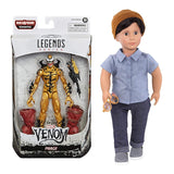 Venom 6-inch Collectible Action Figure Toy Phage Premium Design and 1 Accessory+ Franco 18 inch Non-posable Boy Regular Fashion Doll, Pack of 2