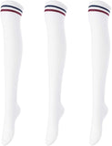 Lovely Annie Women's 3 Pairs Over Knee High Thigh High Cotton Socks Size 6-9 A1023