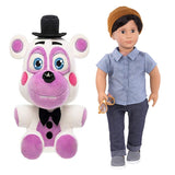 Five Nights at Freddy's Pizza Simulator - Helpy Collectible Figure + Franco 18 inch Non-posable Boy Regular Fashion Doll, Pack of 2