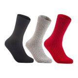 Lian LifeStyle Gorgeous Big Girls Women's 3 Pair Wool Crew Socks Size 6-9 FS03, Color (DarkGrey,LightGrey,Red)