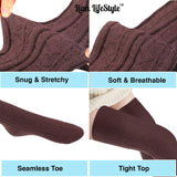 Lian LifeStyle Women's 3 Pairs Adorable Thigh High Cotton Socks Size 6-9 LLS1025